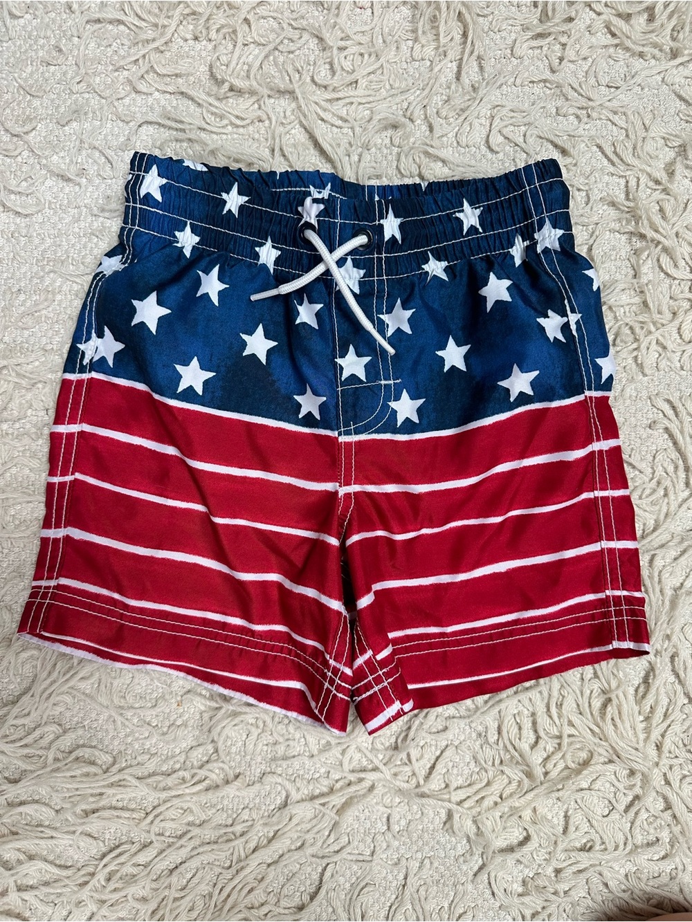 Boys Red, White & Blue Stars and Stripes 🇺🇸 Swim Shorts | Size Small (6-7)